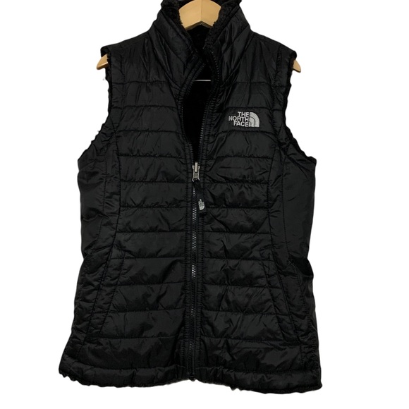 The North Face Other - The north face black girls reversible mossbud swirl vest size small 7/8